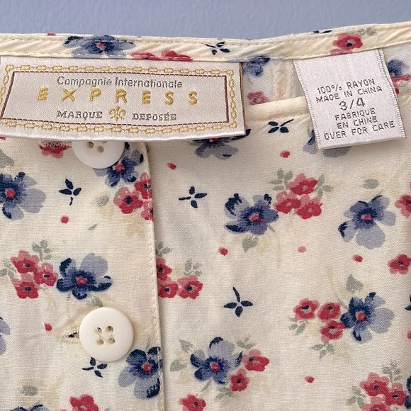 Vintage Express Yellow Floral Mini Skirt - Picture 3 of 7